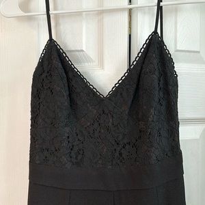 Black jumpsuit with lace detail